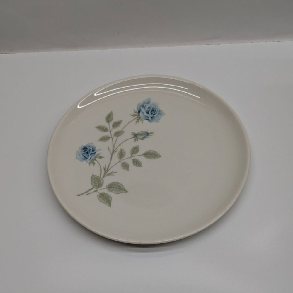 Syracuse China Concord Rose Plate 8.25" Blue Floral Vintage USA Dinnerware